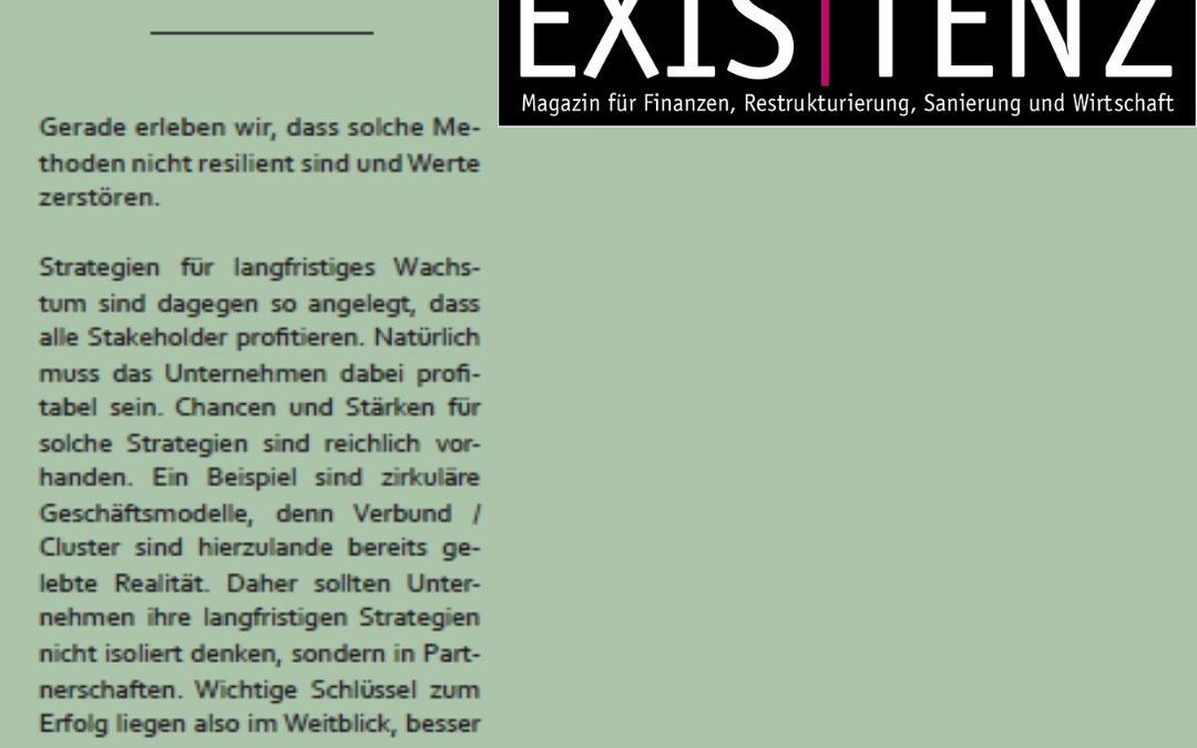 ESG: Vom  „Nice-to have” zum Must-have” – Stellungnahme von Dr. Anja Henke, EXISTENZ Magazin